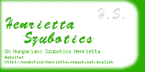 henrietta szubotics business card